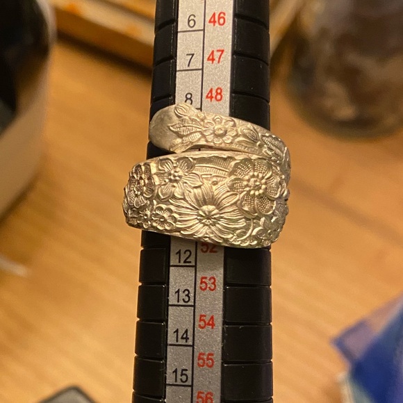 Vintage Alvin Sterling 1932 Bridal Bouquet Rose Silverware Ring - Picture 5 of 8